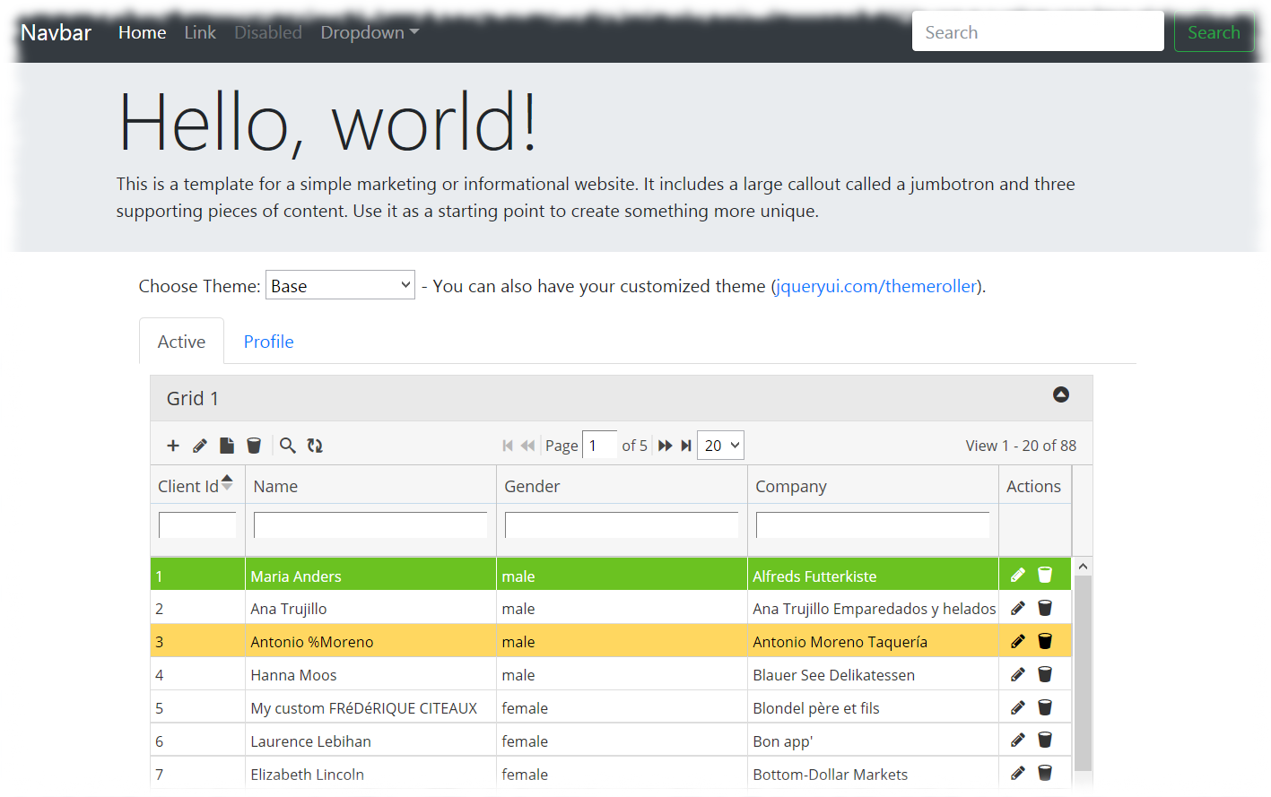 Action links. DATAGRID php. Php 4.4.9. Php Grid с ссылкой в записях. Navbar php.